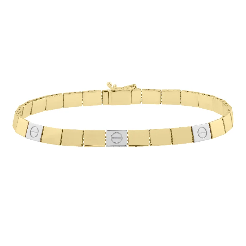 Starry guide bracelets -14K Gold Two-Tone Nail Head Bracelet