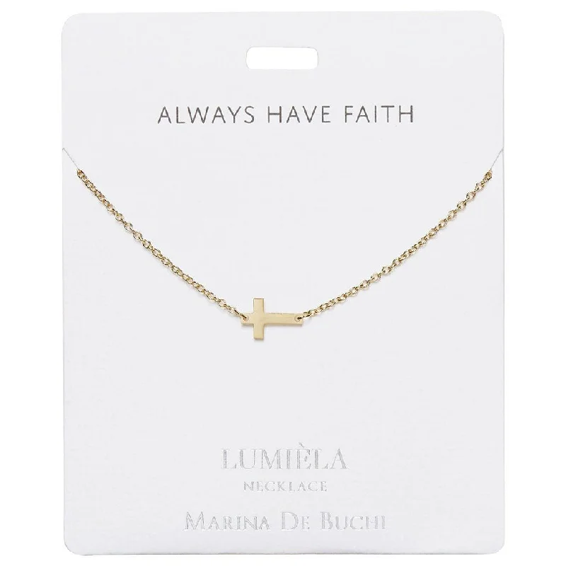 Ladies expansive wide necklaces -Lumiela Necklace: "always have faith" - Cross