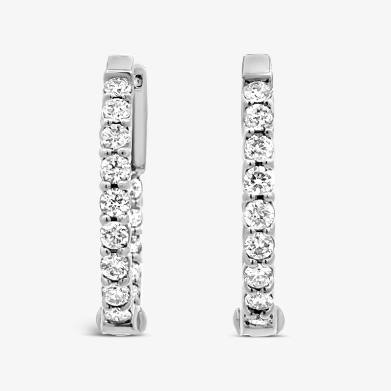 Ladies Earrings for Writer Glow-Oval 0.75" Eternity 0.90CT Hoop Earrings