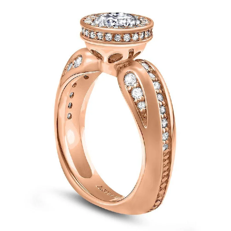 Ladies Engagement Rings Square Glow-Modern Sensuality Diamond Halo Grace Engagement Ring