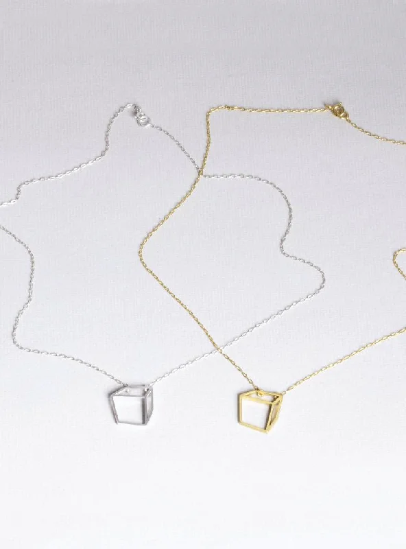 Ladies forest hush necklaces -Small Cube Necklace