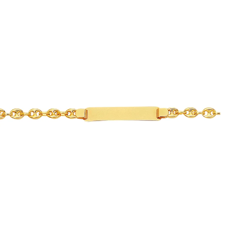 Dragon breath bracelets -14K Gold Childrens Puffed Mariner ID Bracelet