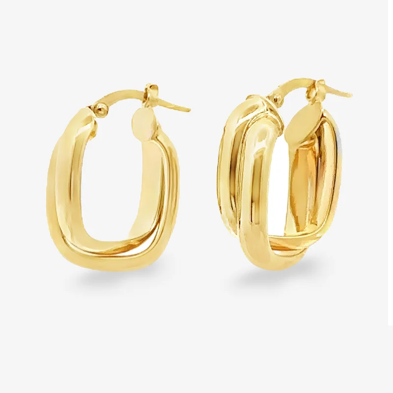 Ladies Earrings Budget Shine-7mm Crossover Gold Hoop Earrings