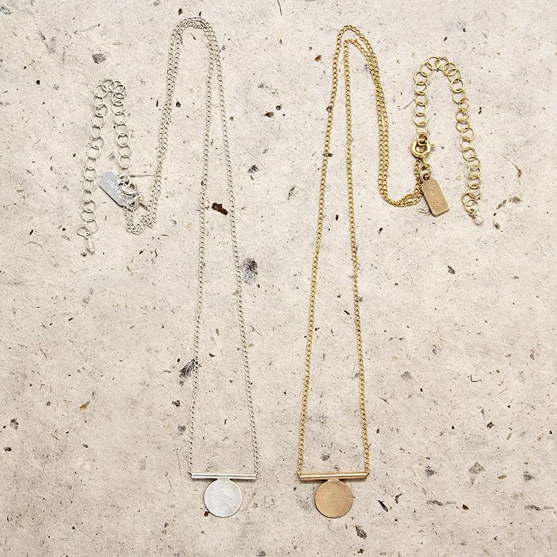 Ladies luxe platinum necklaces -Minimal Mono Necklace from Favor