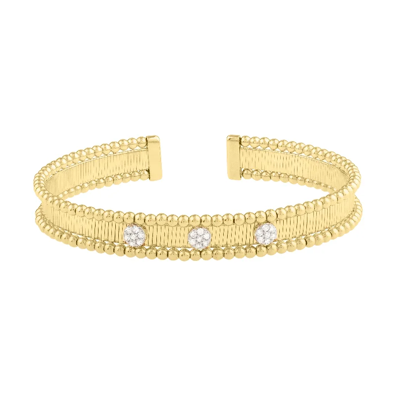 22K gold statement bracelets -14K Pallina Diamond Bangle