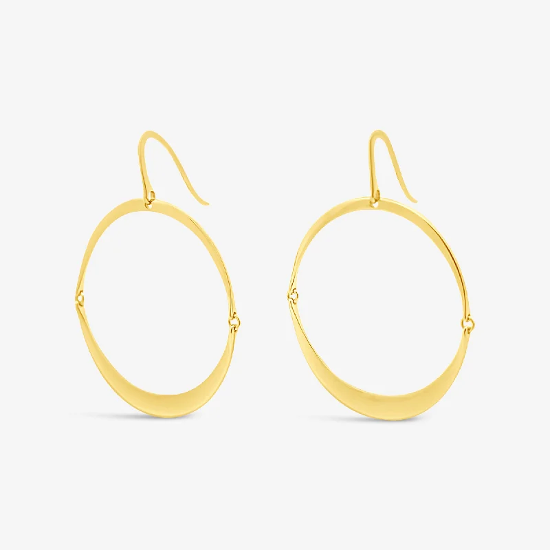 Ladies Earrings Geometric Glow-Graduated Half Moon Hoop Earring