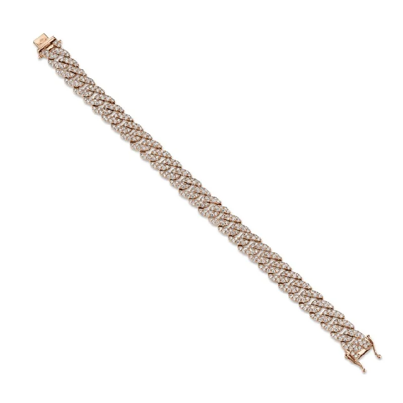 Fairy sprinkle bracelets -14KT Gold 4.83 CTW Diamond Pave Curb Link Bracelet