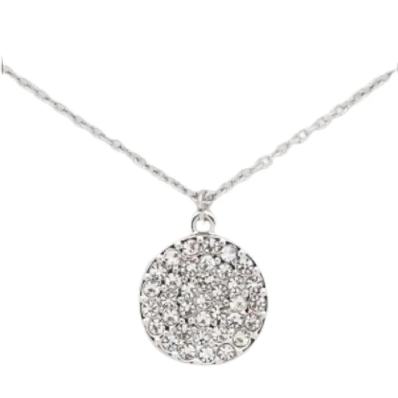 Ladies gala brilliance necklaces -Silver Round CZ Layers Necklace