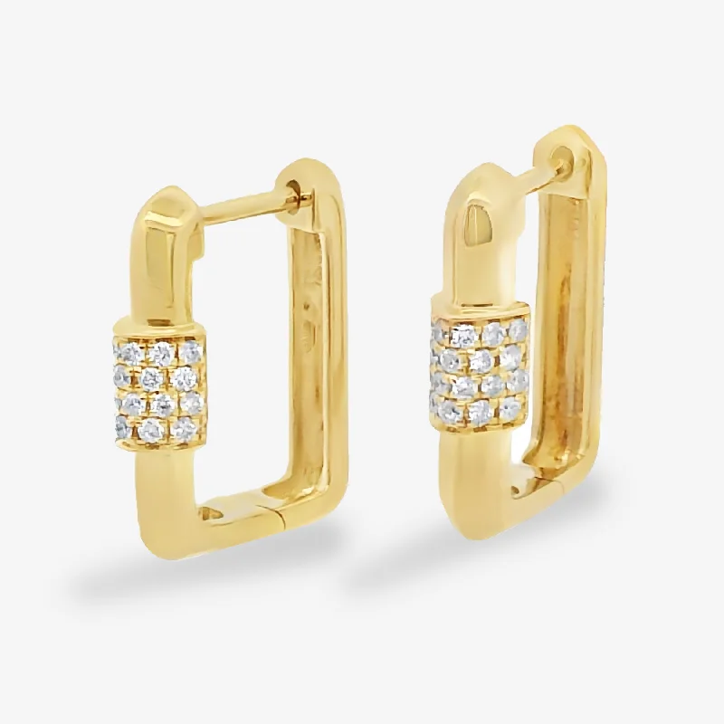 Ladies Earrings with Cross Shine-U Huggie Knife Edge Diamond Earrings