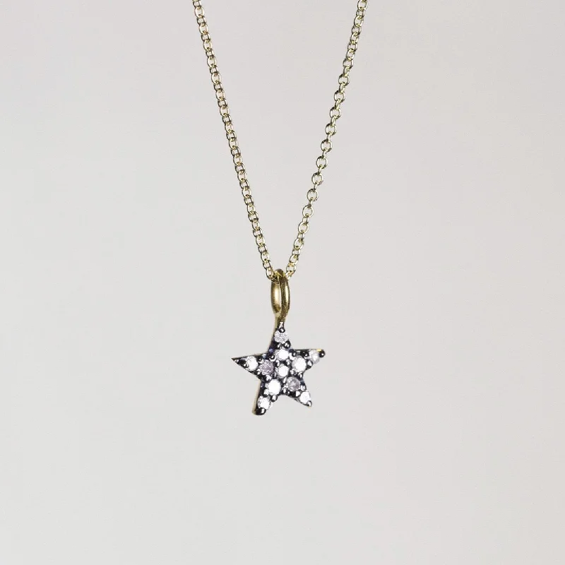 Ladies regal purple necklaces -Diamond Little Star Necklace