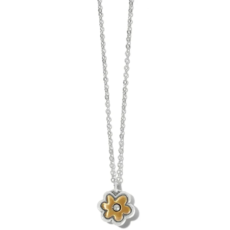 Ladies balanced grace necklaces -Brighton : Harmony Flower Petite Necklace in Silver - Gold