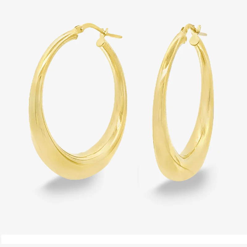 Ladies Earrings for Bridal Shine-6mm Graduated Hoop Earrings