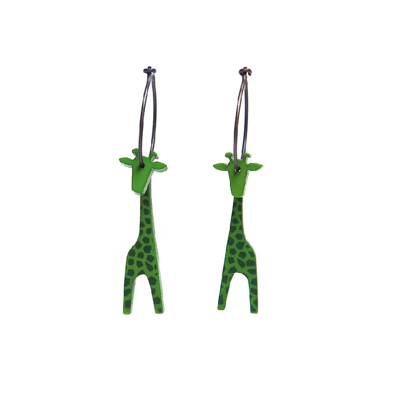 Ladies Earrings with Mint Serpentine-Lene Lundberg K Form Green Giraffe Earrings