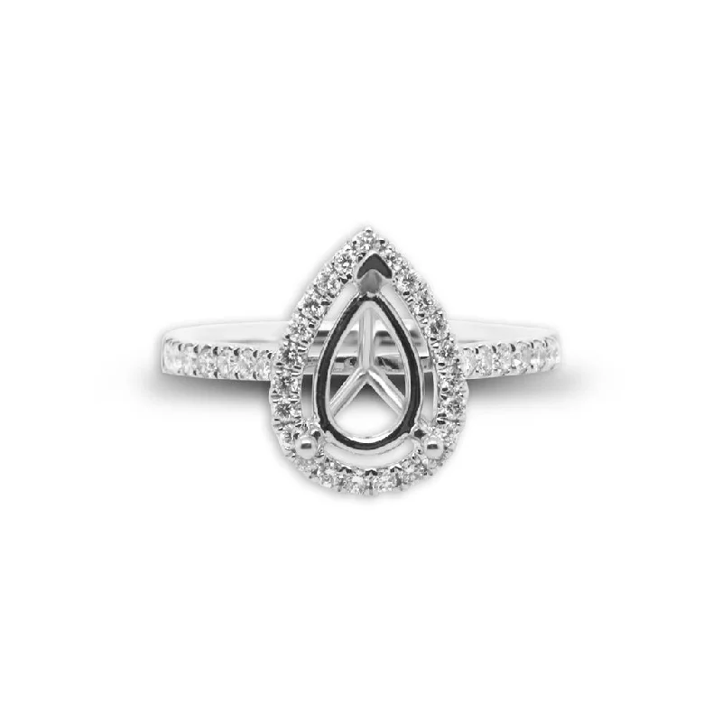 Ladies Engagement Rings in Rose Spark-14k White Gold Diamond Semi-Mount Engagement Ring