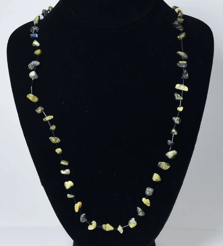 Ladies muted tone necklaces -Serpentine Nugget Bead Necklace