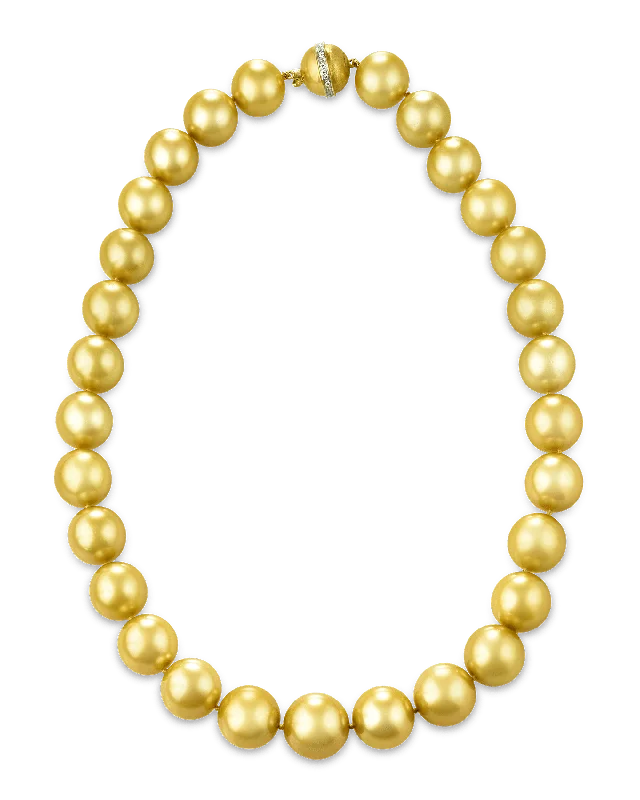 Ladies wispy chain necklaces -Golden South Sea Pearl Necklace