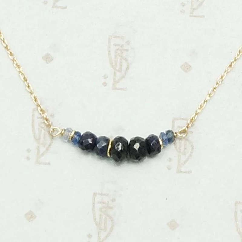 Ladies zen peace necklaces -Olio Arc Necklace in Sapphire and Yellow Gold by brunet