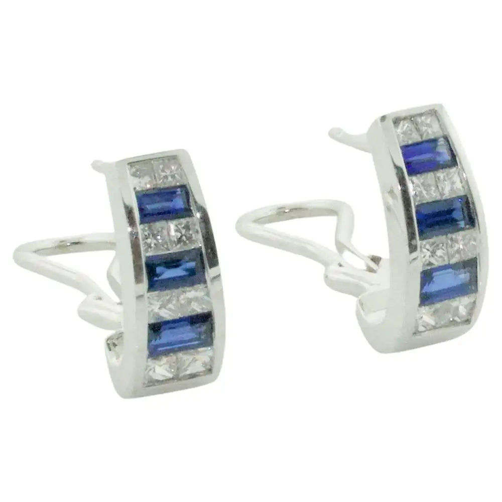 Ladies Earrings Big Shine-Delightful Sapphire and Diamond Earrings by "DeHago"