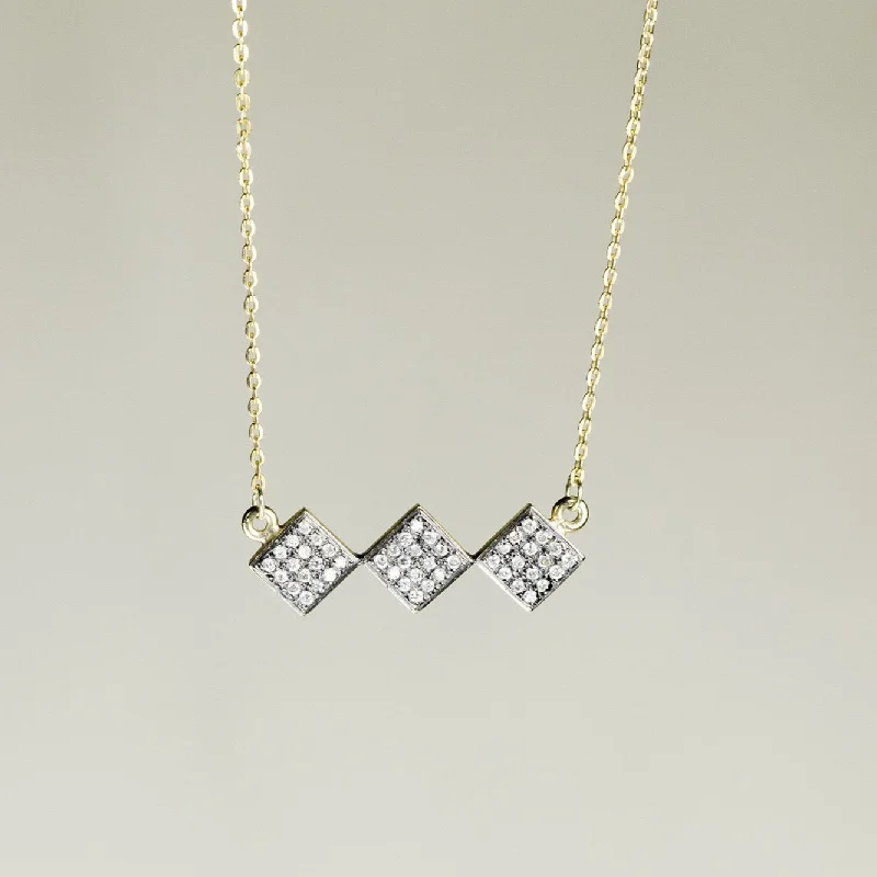 Ladies blooming floral necklaces -Diamond Rhombs Necklace