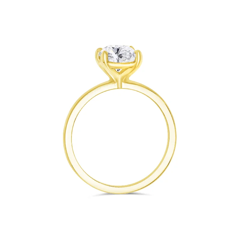 Ladies Engagement Rings with Muscovite Shine-14K Yellow Gold Oval 1.01 Carat Diamond Engagement Ring