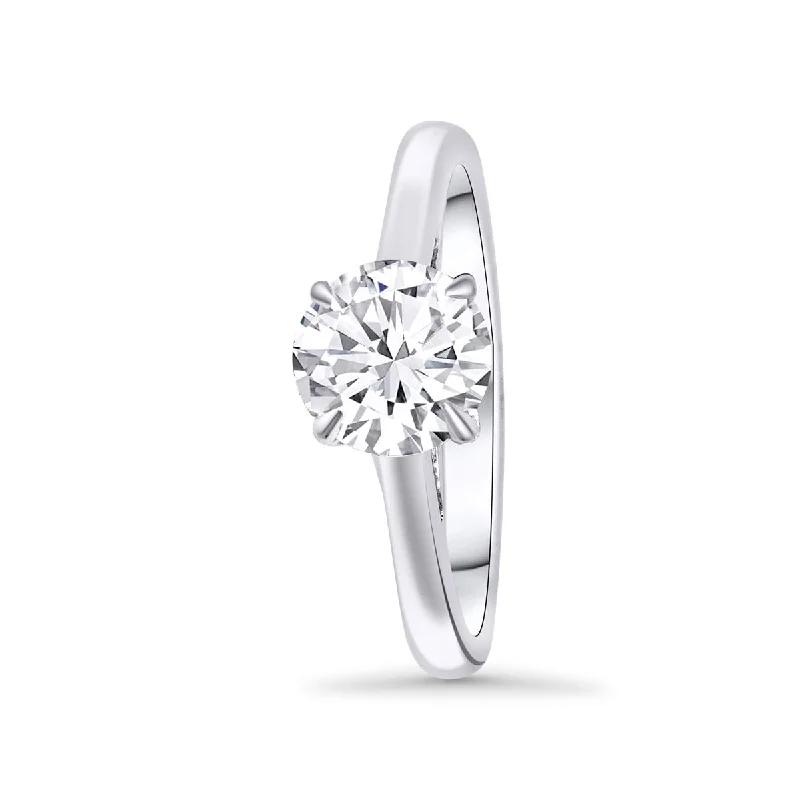 Ladies Engagement Rings Cloud Glow-Round Lab Grown Diamond Solitaire Engagement Ring