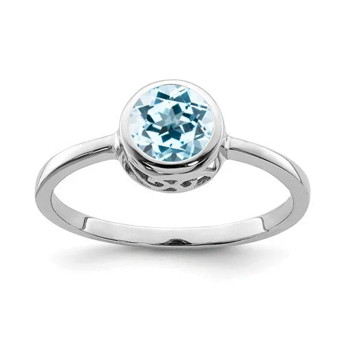 Ladies Rings with Custom Spark-Sterling Silver Round Gemstone Filigree Bezel Set Rings