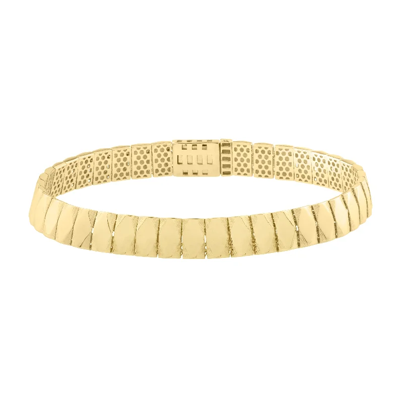 Planetary orbit bracelets -14K Diamond-Shaped Tile Length Bracelet