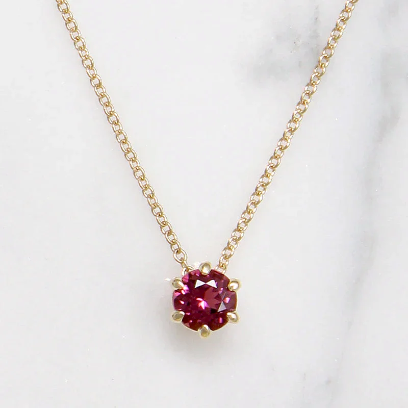 Ladies distinctive unique necklaces -Seductive Pink Tourmaline Solitaire Necklace by 720