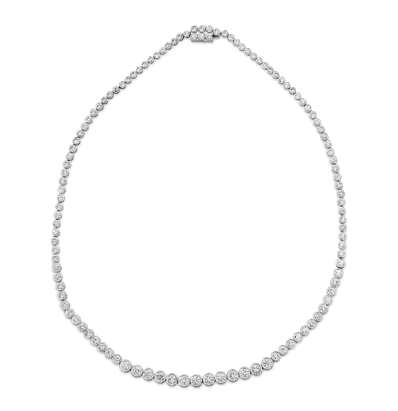 Ladies rose petal necklaces -Diamond Riviera Necklace, 8.23 Carats