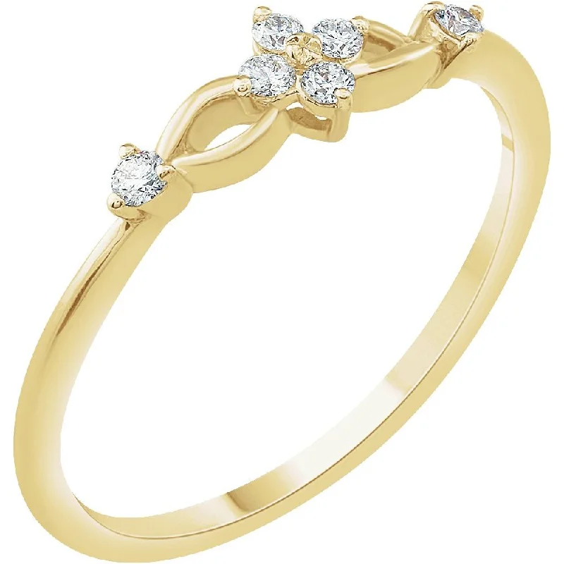 Ladies Rings with Anchor Shine-14K Yellow Gold 1/10 CTW Natural Diamond Promise Ring