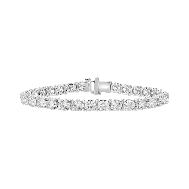 Zodiac glow bracelets -14KT WHITE GOLD 13.29 CTW ROUND DIAMOND TENNIS BRACELET