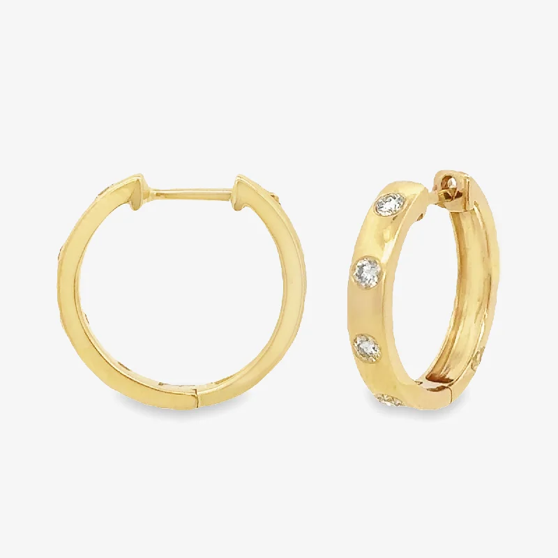 Ladies Earrings with Star Spark-8 Burnished Set Hoop Earrings