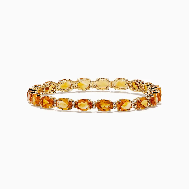 Radiant pulse bracelets -Sunset 14K Yellow Gold Citrine Tennis Bracelet 19.15 TCW