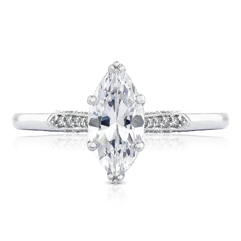 Ladies Engagement Rings Vintage Spark-Simply Tacori Platinum Diamond Engagement Ring 0.11 ctw 2651MQ9X45