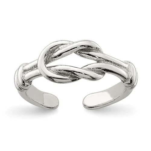 Ladies Rings with Orbit Glow-Sterling Silver Knot Toe Ring