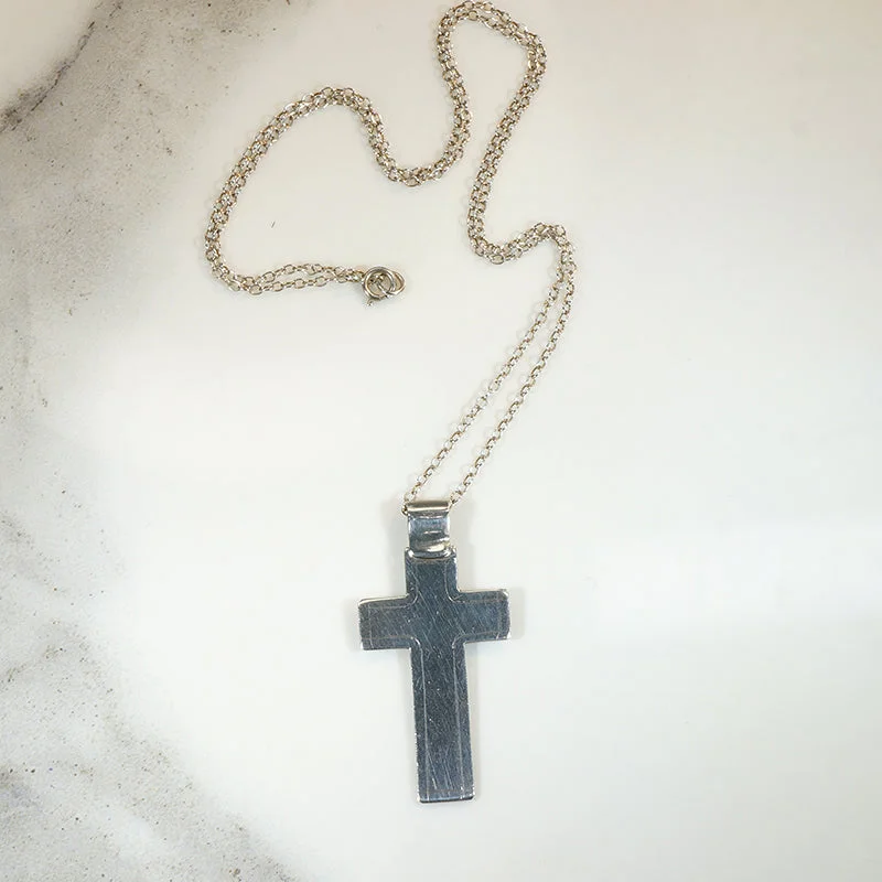 Ladies homestead glow necklaces -Lightweight Sterling Silver Cross Necklace