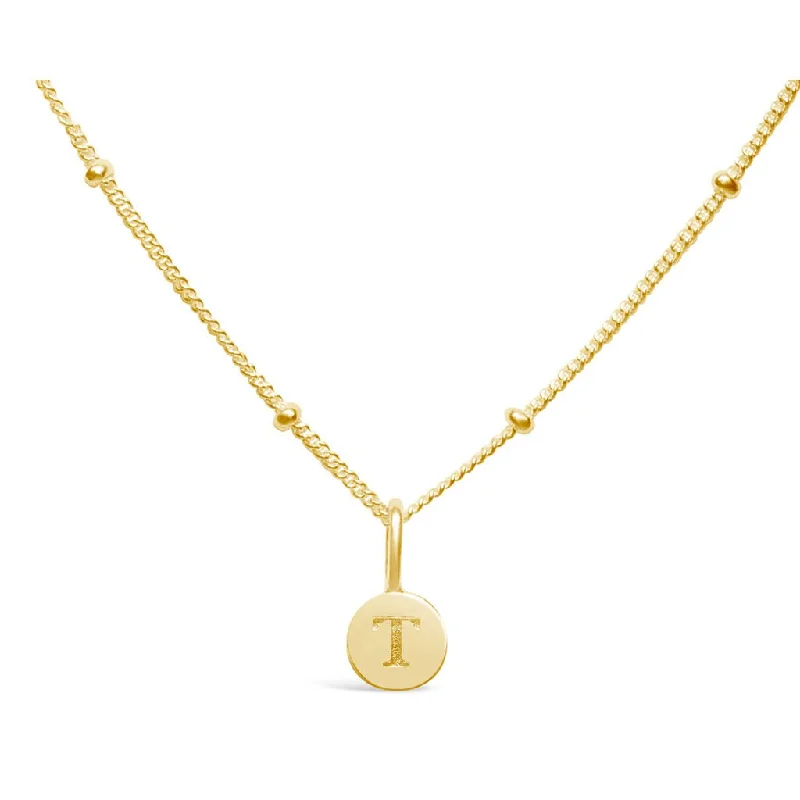 Ladies refined sleek necklaces -Stia : Mini Love Letter Necklace in Gold - T