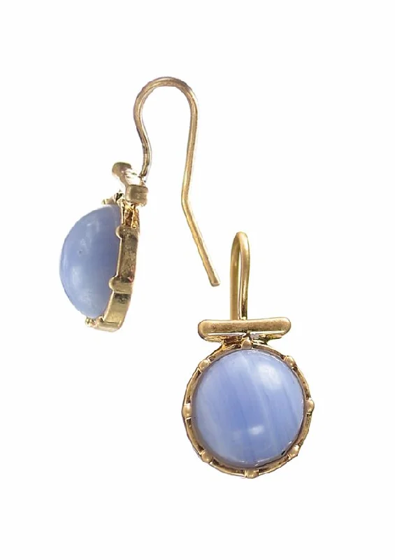 Ladies Earrings for Engineer Spark-Hot Tomato Earrings Set  in Stone Lilac Bead with Worn Gold