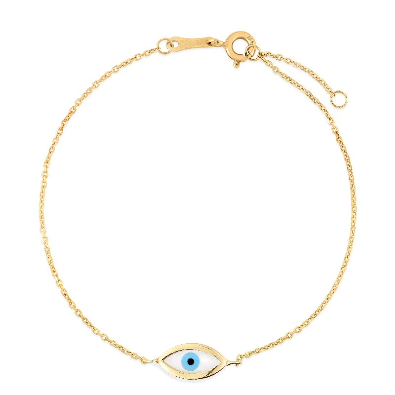 Compass path bracelets -14K MOP Evil Eye Bracelet