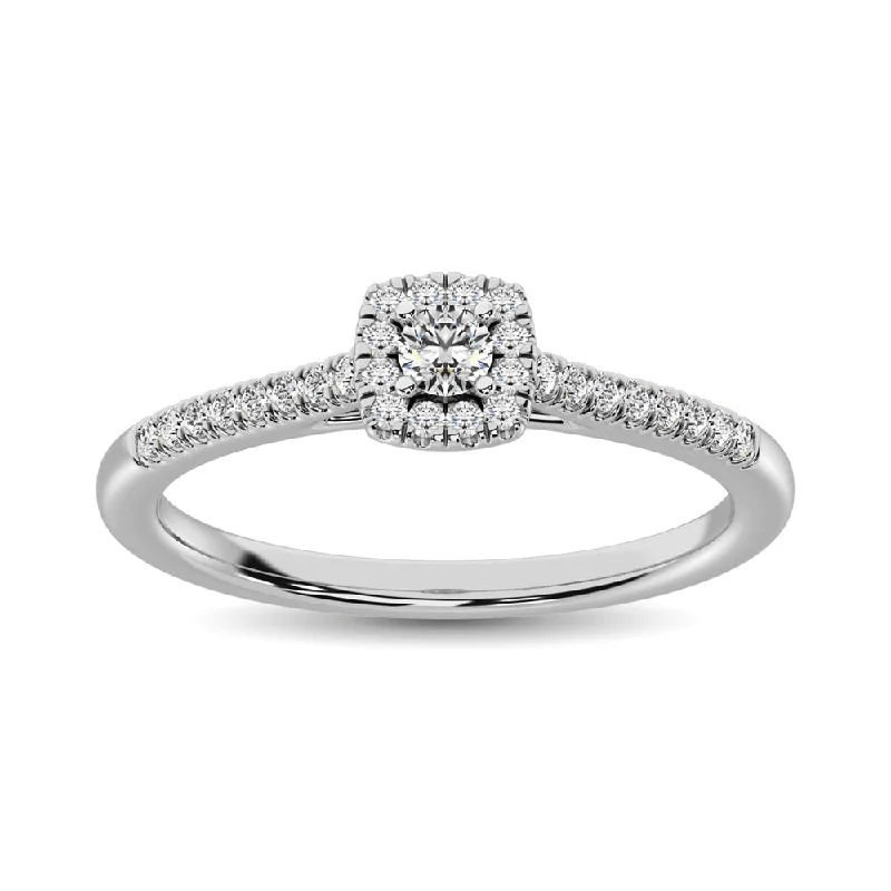 Ladies Engagement Rings with Leucite Spark-14K White Gold 1/4 Ctw Diamond Engagement Ring