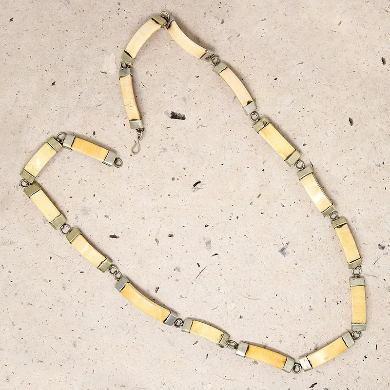 Ladies rural charm necklaces -Wild Warthog Tusk & Brass Necklace