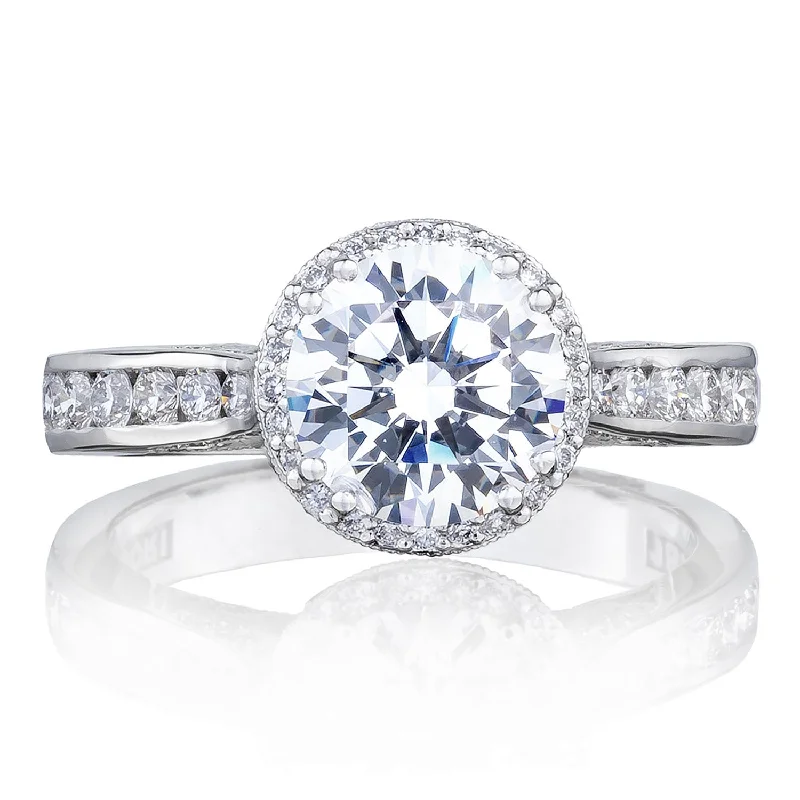 Ladies Engagement Rings Wide Glow-Tacori Platinum Dantela Diamond Engagement Ring 0.53ctw 2646-3RDR75