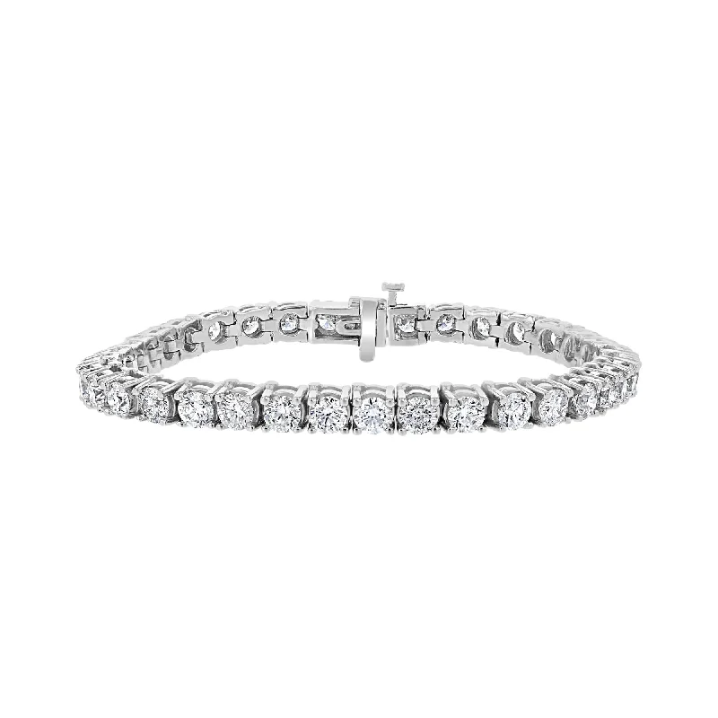 Lightweight titanium bracelets -14KT WHITE GOLD 14.75 CTW ROUND DIAMOND TENNIS BRACELET