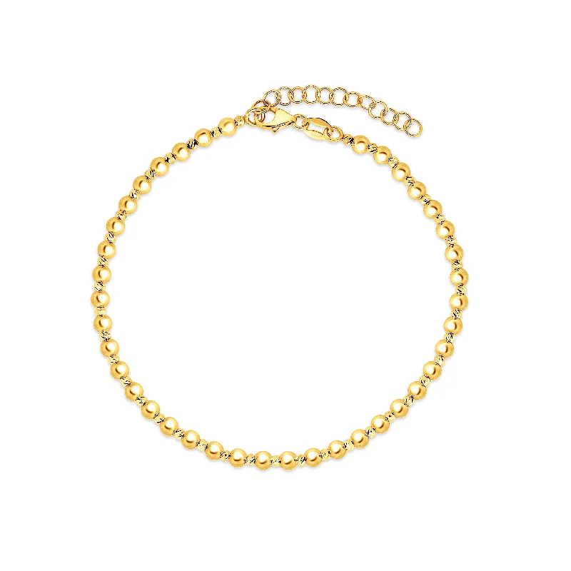 Victorian lace bracelets -14K Gold 3mm Bead Bracelet