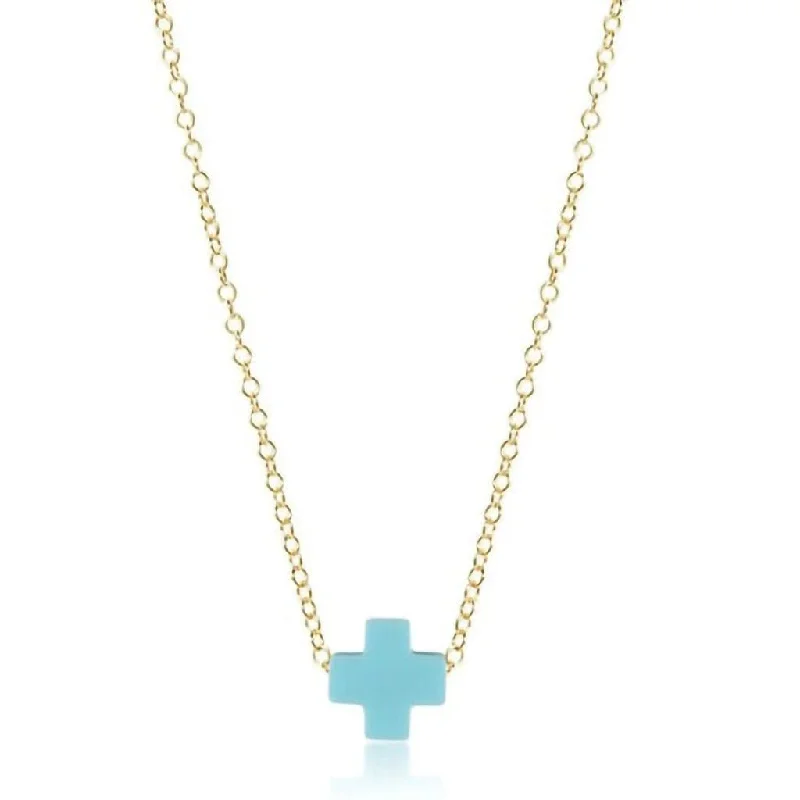 Ladies club pride necklaces -enewton design :  16" Necklace Signature  Chain-Turquoise Cross Charm