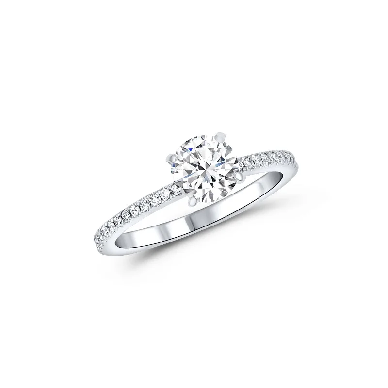 Ladies Engagement Rings Petite Glow-Lab Grown Round Diamond Engagement Ring