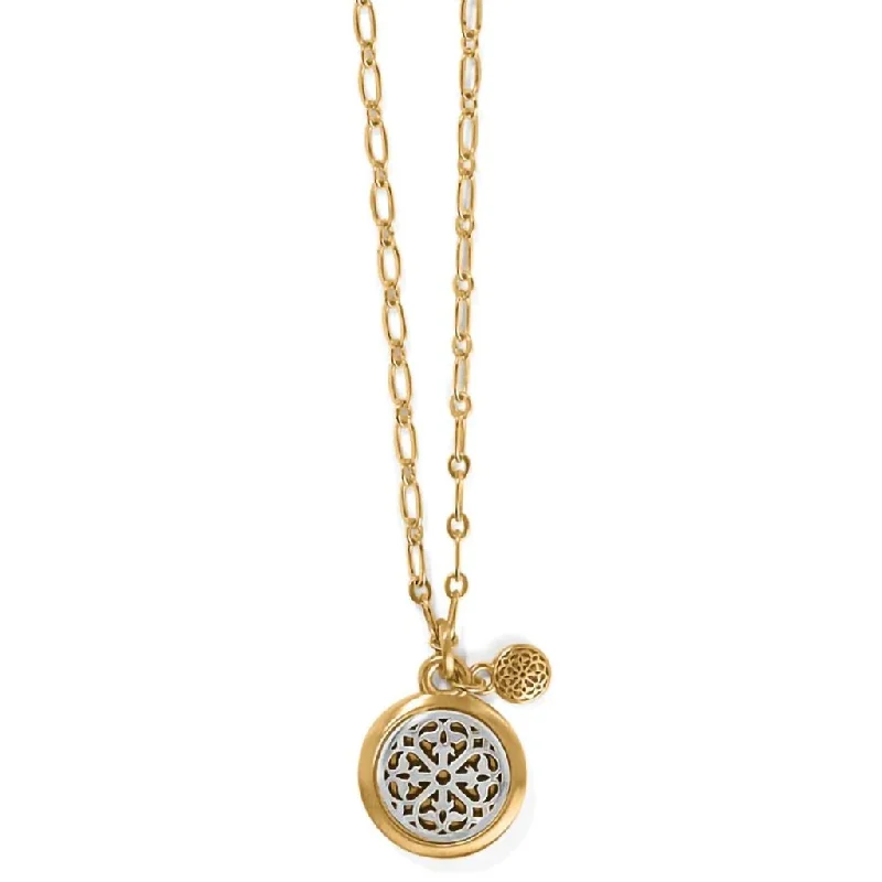 Ladies clustered gem necklaces -Brighton - Ferrara Two Tone Luce Small Pendant Necklace