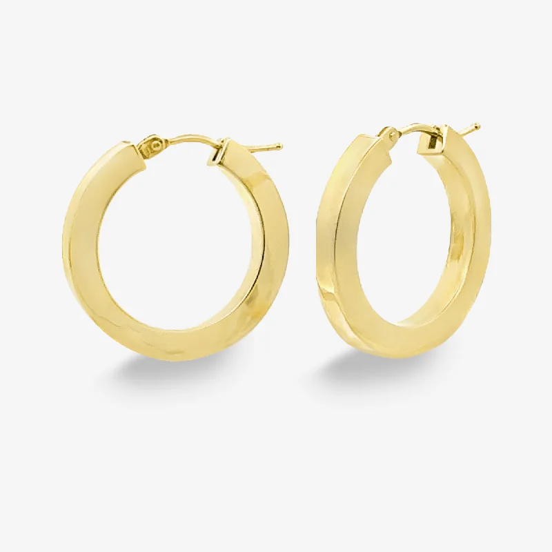 Ladies Earrings for Student Glow-3mm Flat Edge 0.75" Hoop Earrings