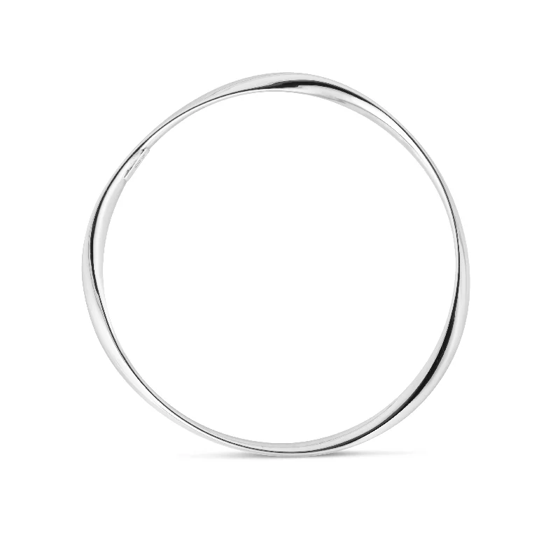 Coin edge bracelets -Silver Slip on Bangle