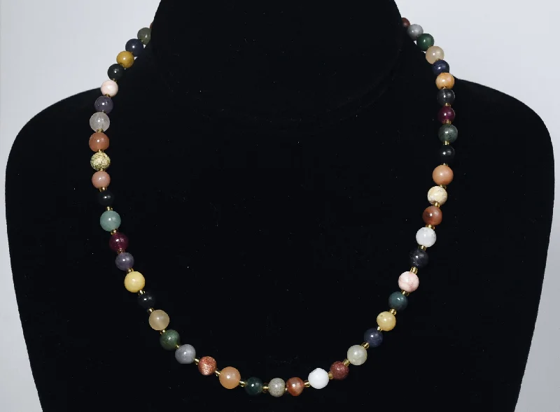 Ladies astral sign necklaces -Lots of Different Gemstone Beads Necklace